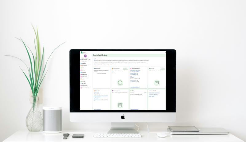 A screen capture of the new Berkshire Health Systems Patient Portal
