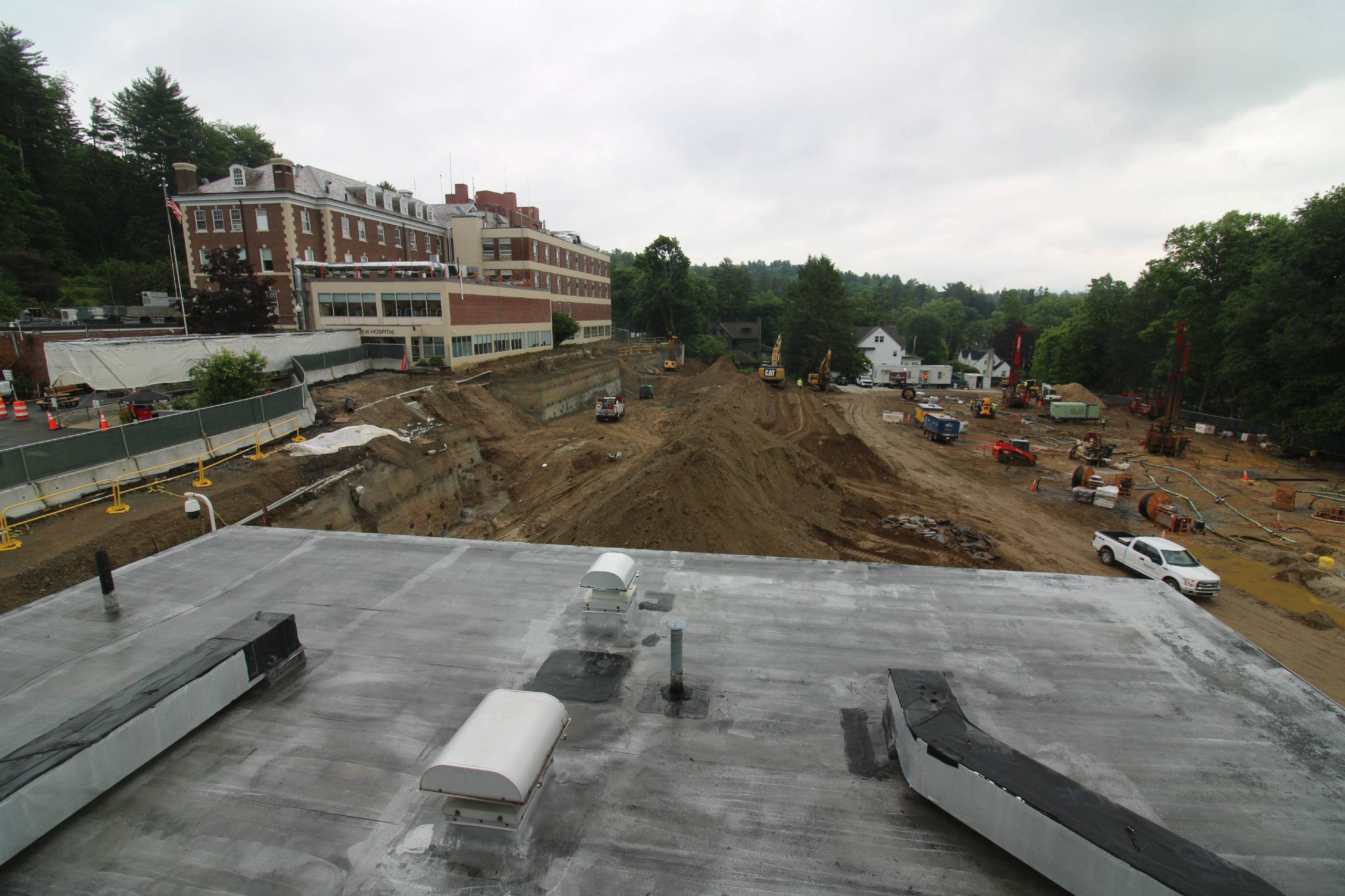 A photograph of the progress of construction of the new Fairview Hospital dated June 18, 2026