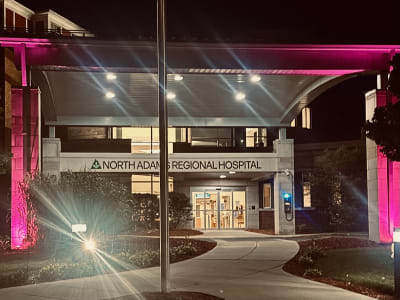 Purple lights illuminate North Adams Regional Hospital in honor of recovery month. Purple lights illuminate North Adams Regional Hospital in honor of recovery month.